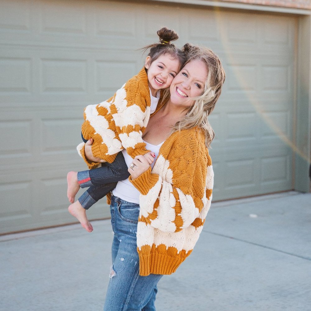 THE ELEANOR BUBBLE KNIT MOMMY & ME CARDIGAN (ADULT LISTING)